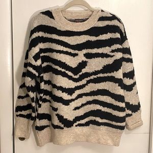 Vince Camuto Animal Print Crewneck Sweater